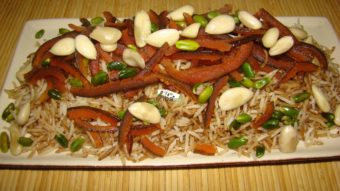 Rice With Julienned Orange Peel Recipe